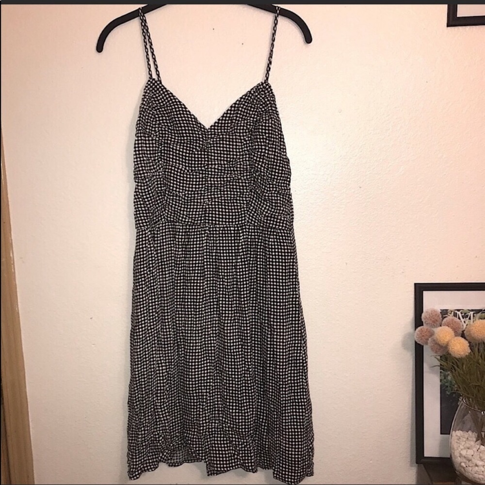 Maurices NWT Black Gingham Ruched Top Mini Dress Medium